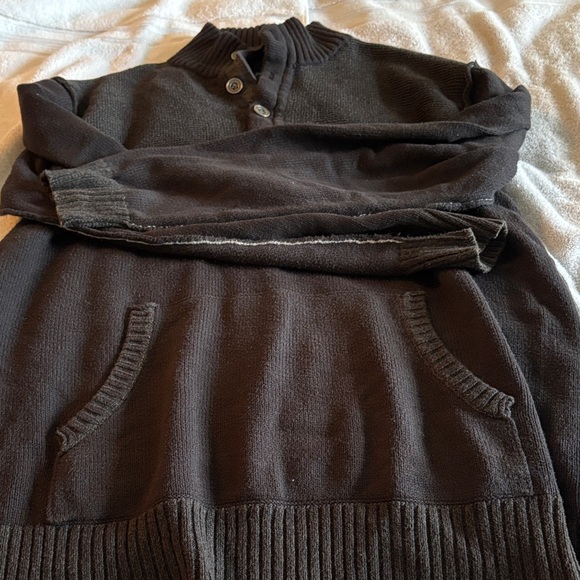 Men's Charcoal Zip-Up Sweater - Picture 1 of 5